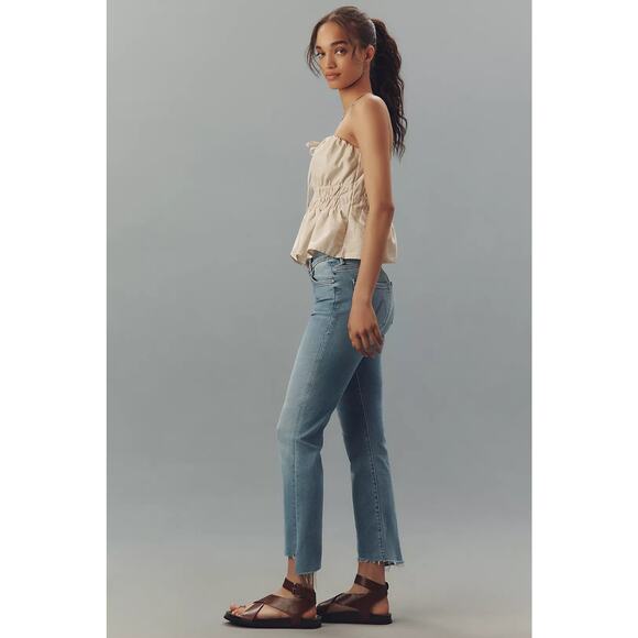 MOTHER The Insider Crop Step Fray Jeans Size 25 Blue - Picture 3 of 13